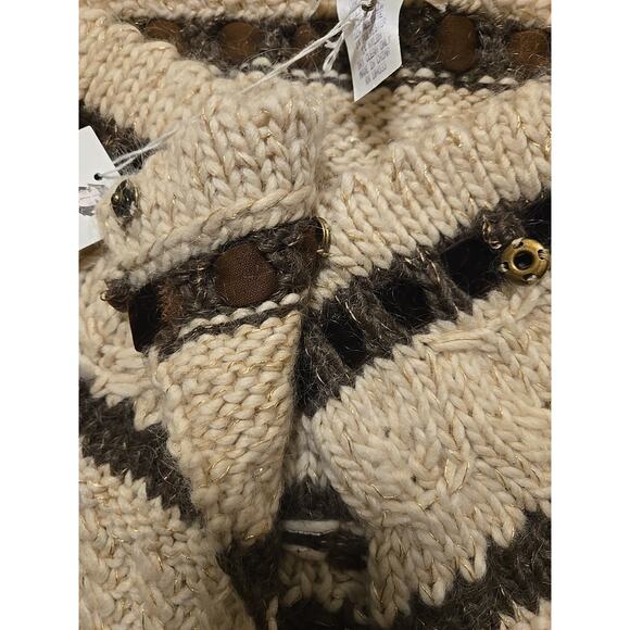 Women's Nanette Lepore Cable Knit Sweater Cape Wool Blend New With Tags - Picture 2 of 8